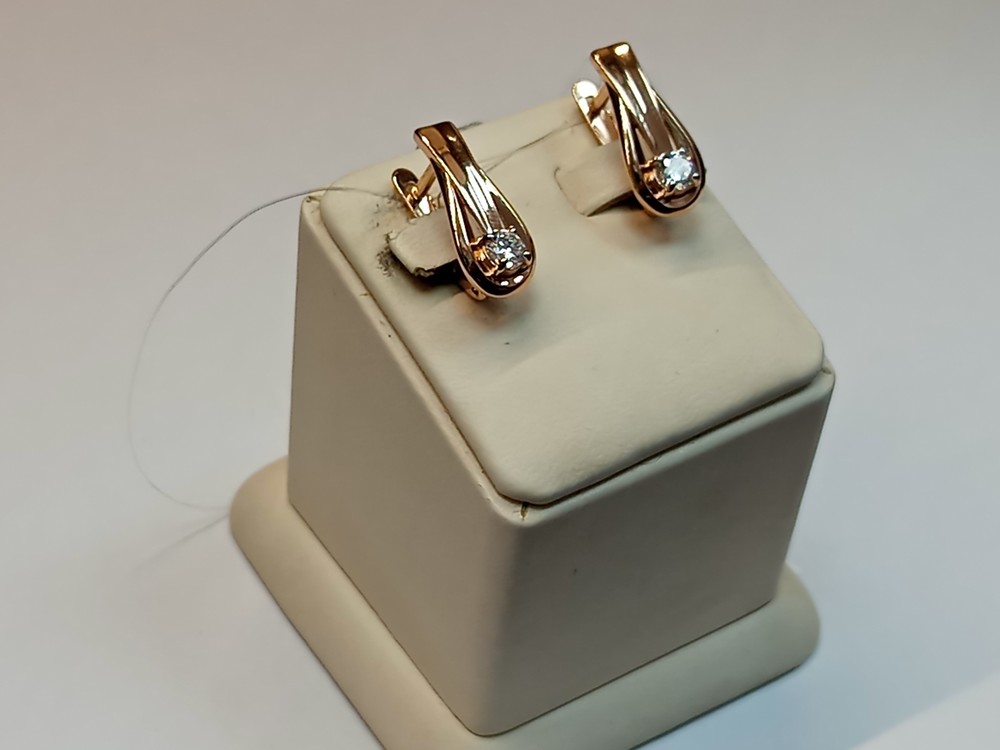 СЕРЬГИ С КАМНЕМ (Au 585)