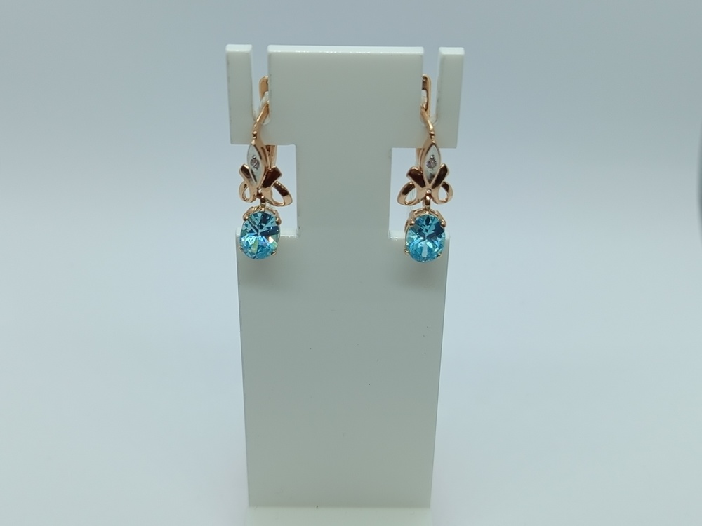 СКМИ585 СЕРЬГИ С КАМНЯМИ (Au 585)