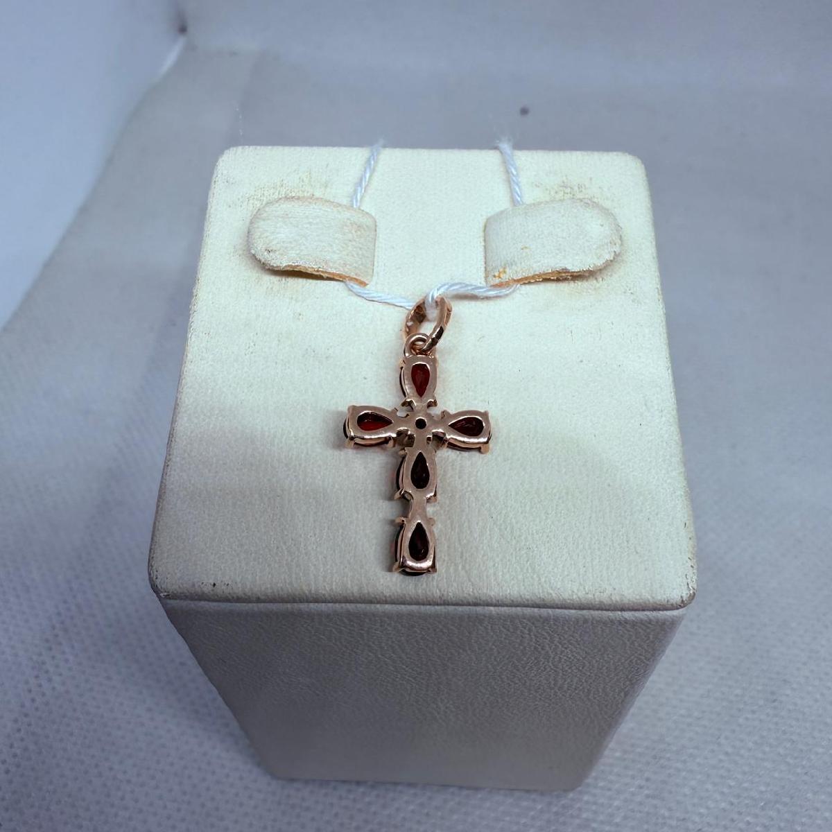 ПОДККИ585 ПОДВЕСКА КРЕСТ С КАМНЯМИ (Au 585)