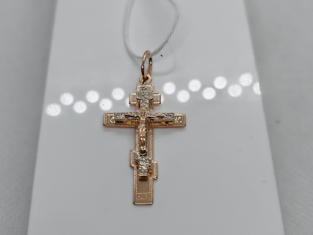 ПОДКБК585 ПОДВЕСКА КРЕСТ БЕЗ КАМНЯ (Au 585)