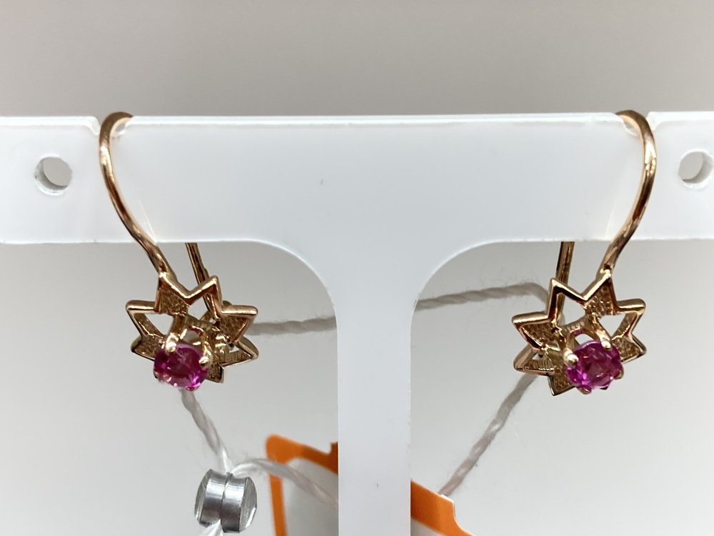 СЕРЬГИ С КАМНЕМ (Au 585)