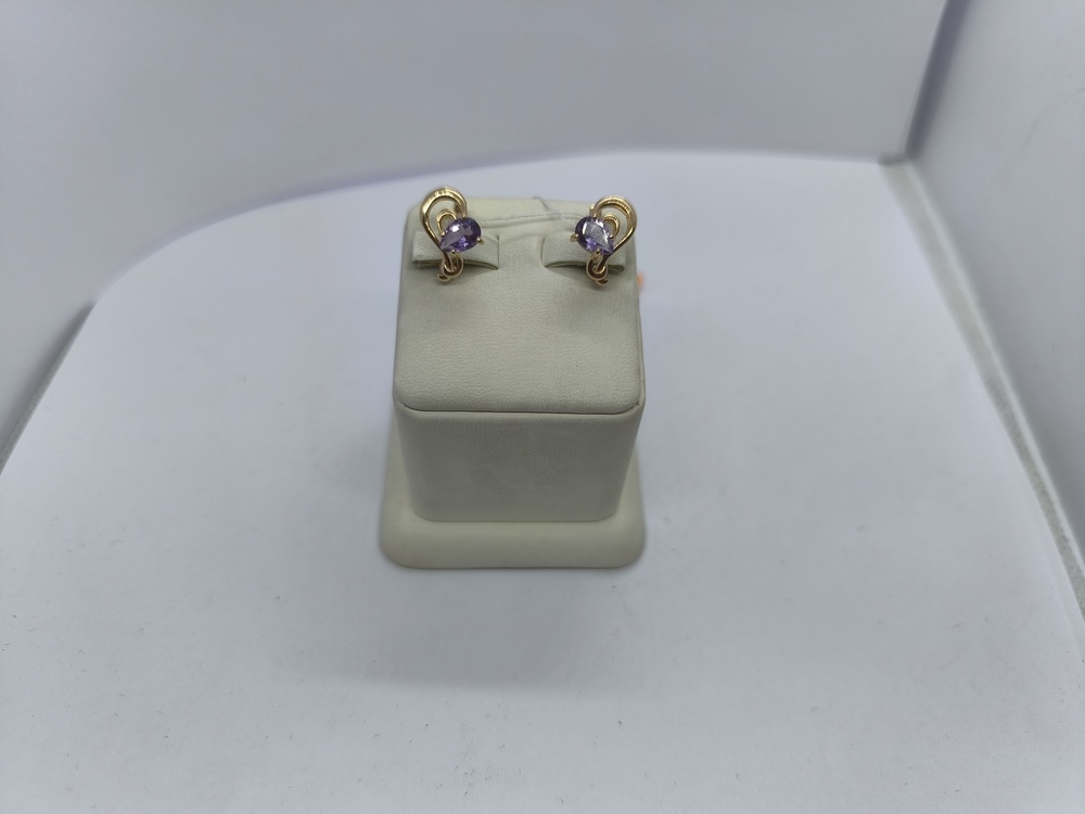 СКМ585 СЕРЬГИ С КАМНЕМ (Au 585)