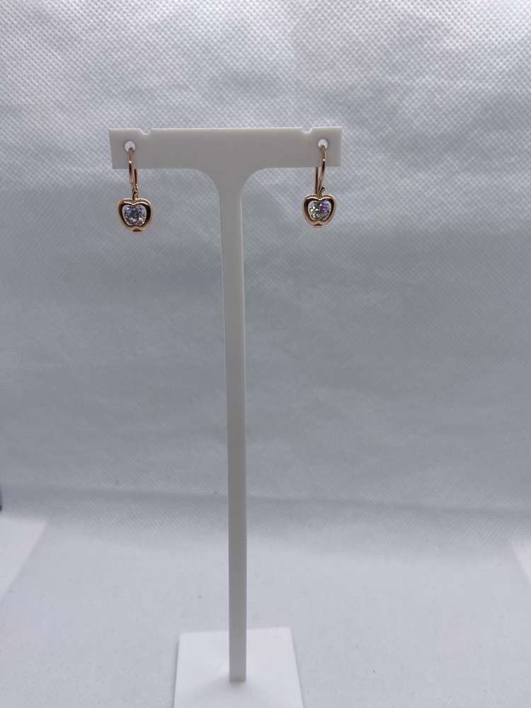 СЕРЬГИ ПЕТЕЛЬКА с камнем (Au 585)