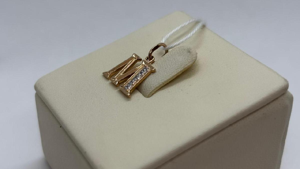 ПОДВЕСКА БУКВА М Au 585