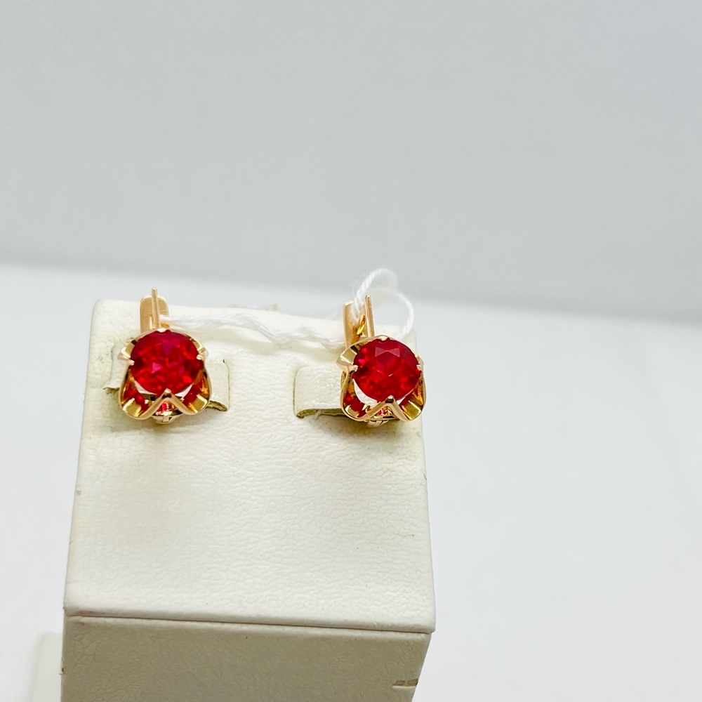 СКМ583 СЕРЬГИ С КАМНЕМ (Au 583)