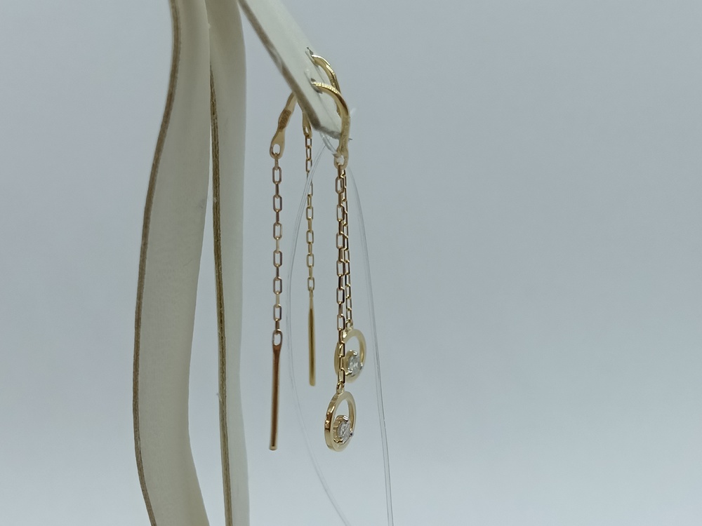 СЕРЬГИ ПРОДЕВКИ с камнем (Au 585)