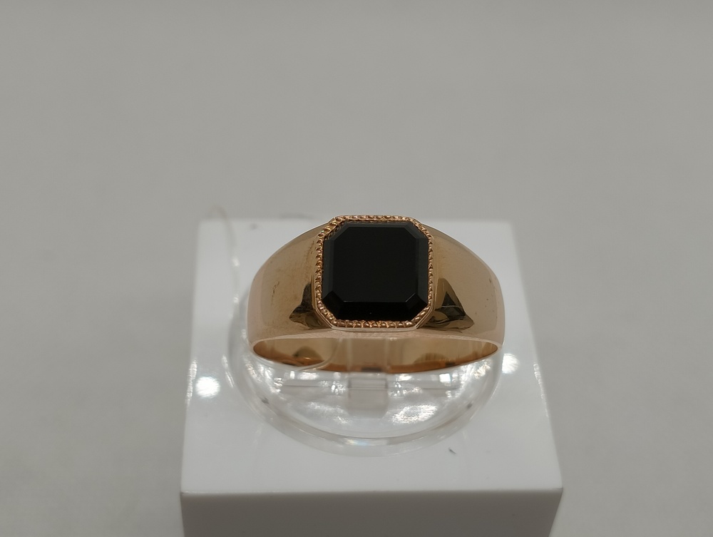 51-66-011 КОЛЬЦО ПЕЧАТКА Агат (Au 585)