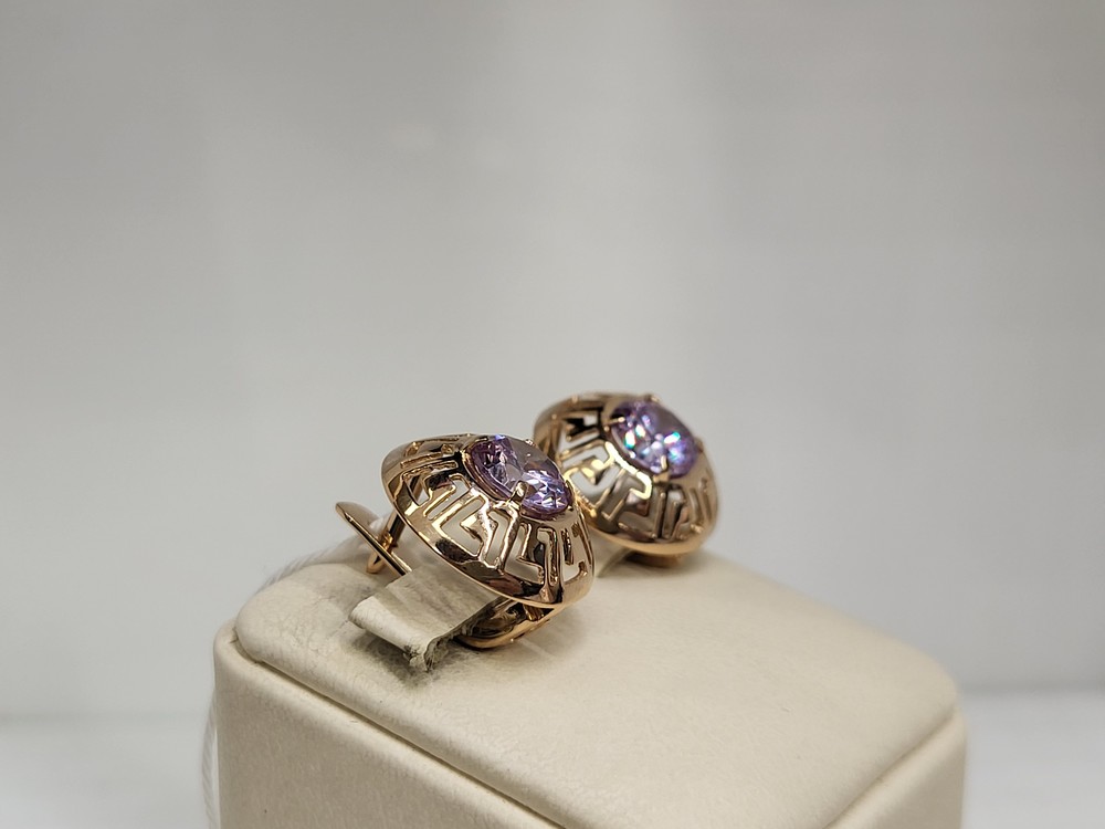 СКМ585 СЕРЬГИ С КАМНЕМ (Au 585)