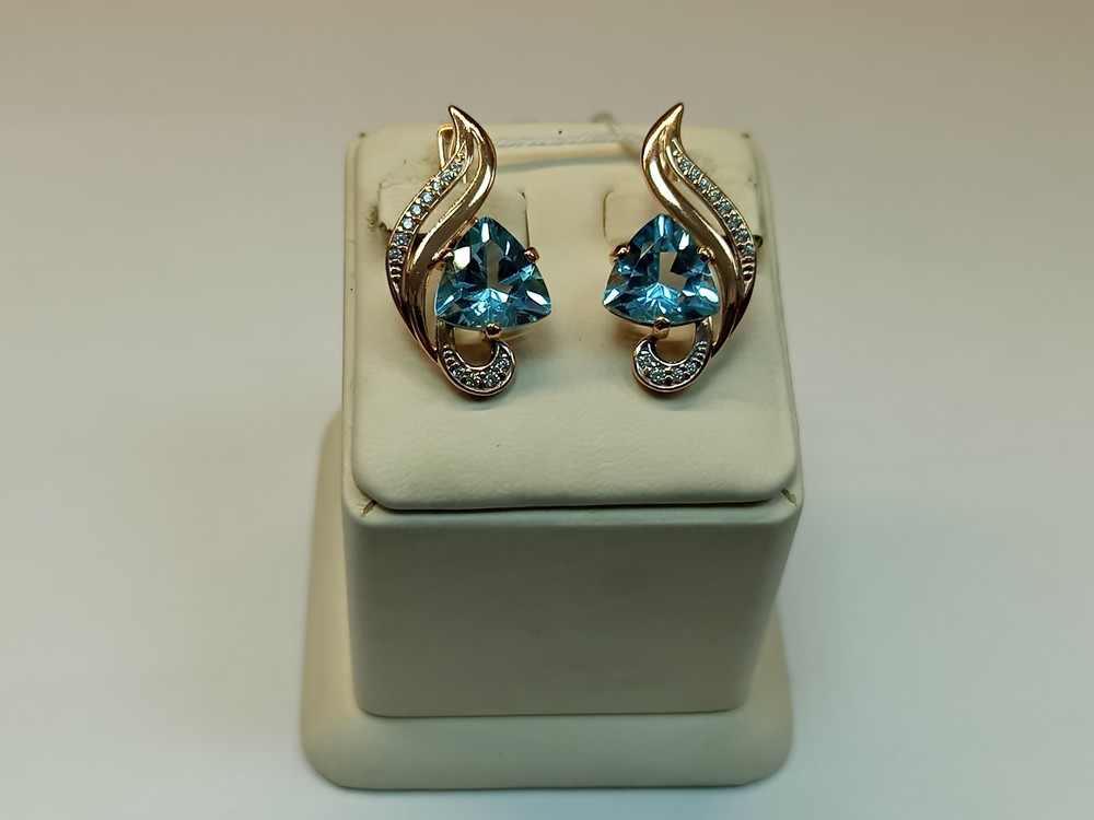 СКМИ585 СЕРЬГИ С КАМНЯМИ (Au 585)