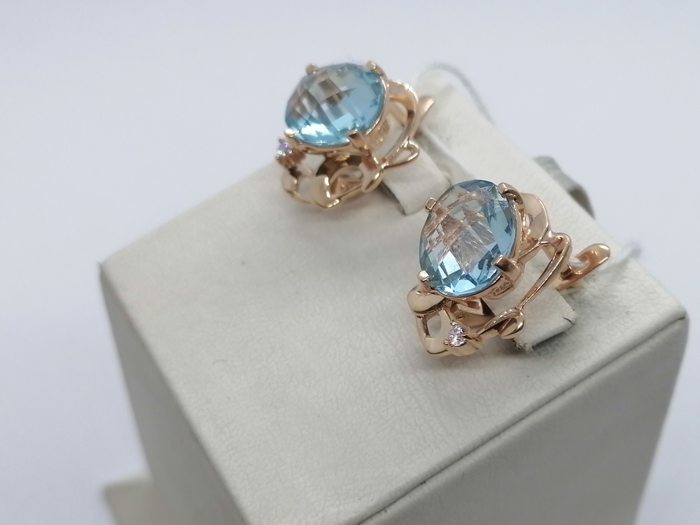 СКМИ585 СЕРЬГИ С КАМНЯМИ (Au 585)