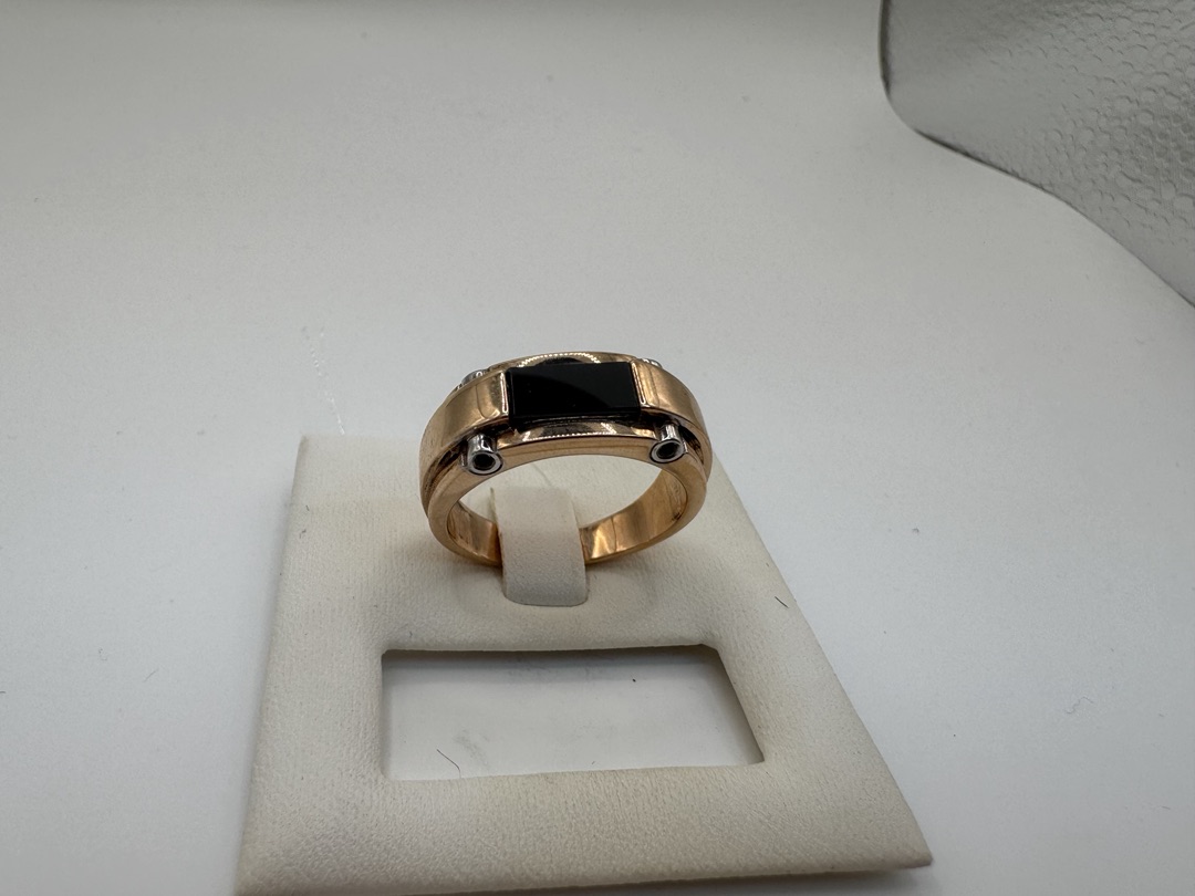 08-540153 КОЛЬЦО ПЕЧАТКА с камнями (Au 585)