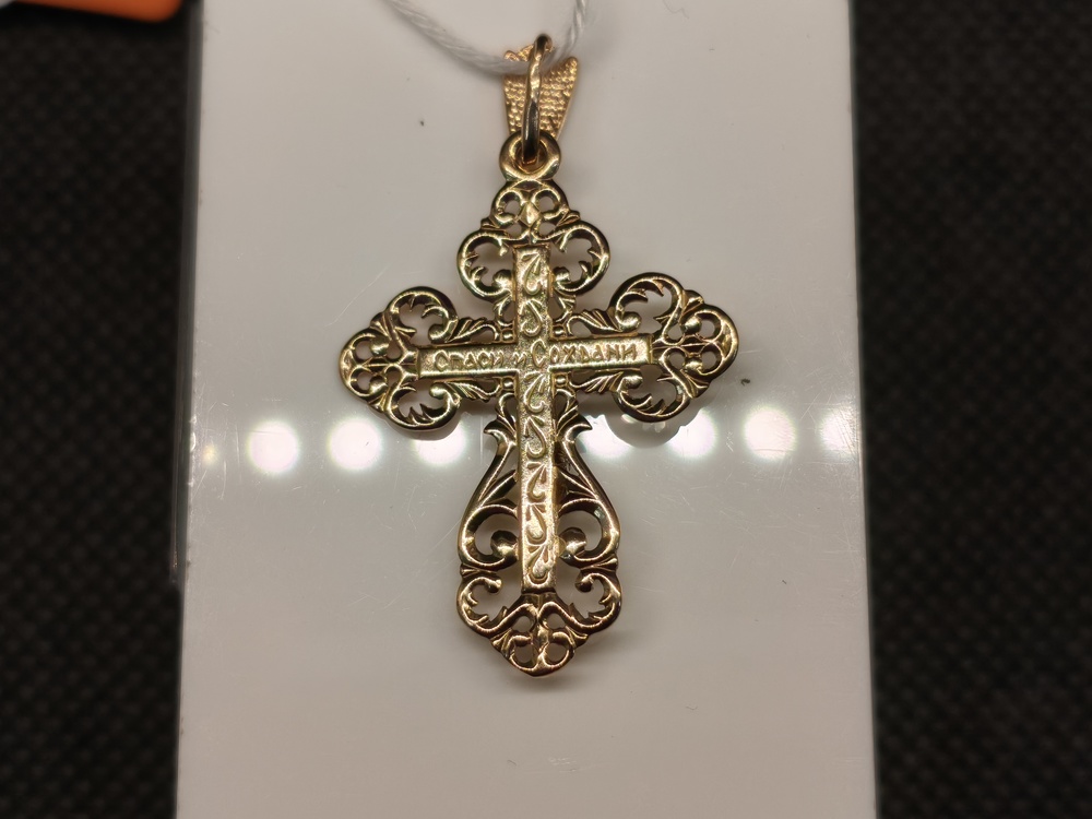 ПОДВЕСКА КРЕСТ БЕЗ КАМНЯ (Au 585)
