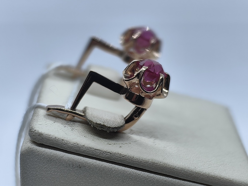 СКМ583 СЕРЬГИ С КАМНЕМ (Au 583)