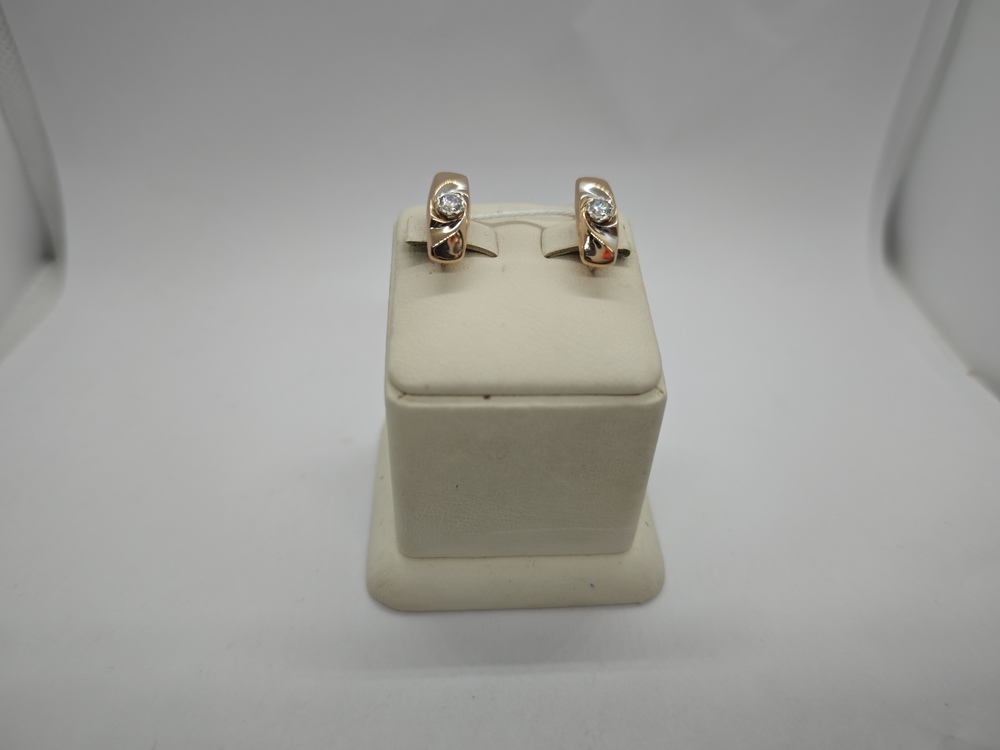 СКМ585 СЕРЬГИ С КАМНЕМ (Au 585)