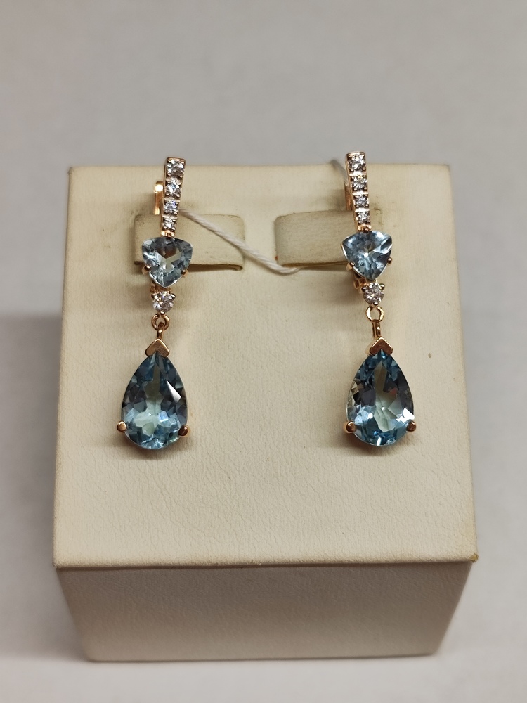 СКМИ585 СЕРЬГИ С КАМНЯМИ (Au 585)