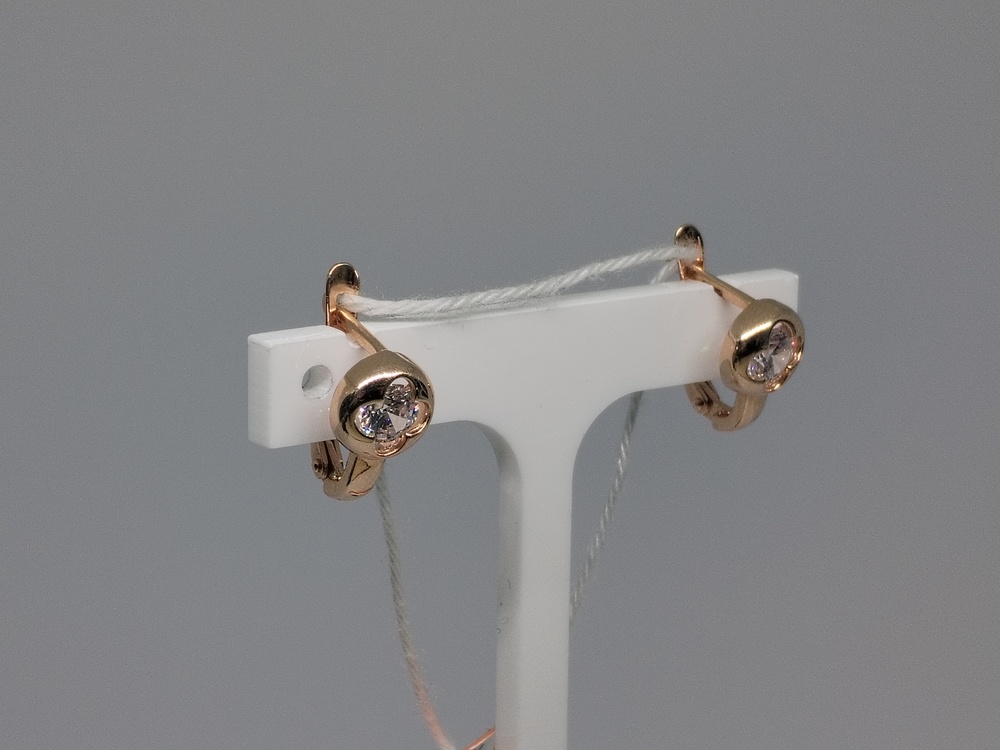 СКМ585 СЕРЬГИ С КАМНЕМ (Au 585)