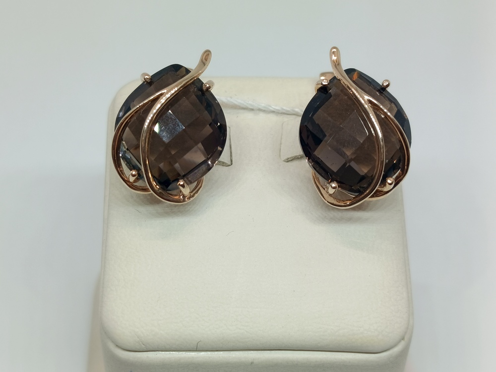 СКМ585 СЕРЬГИ С КАМНЕМ (Au 585)