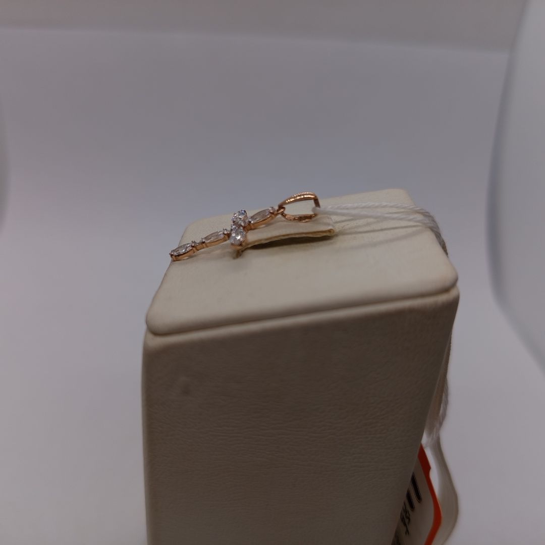 ПОДККИ585 ПОДВЕСКА КРЕСТ С КАМНЯМИ (Au 585)