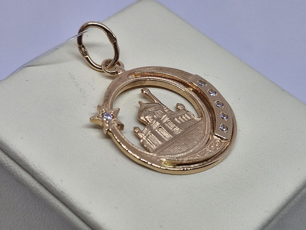 ПОДВЕСКА ПОЛУМЕСЯЦ с камнями (Au 585)