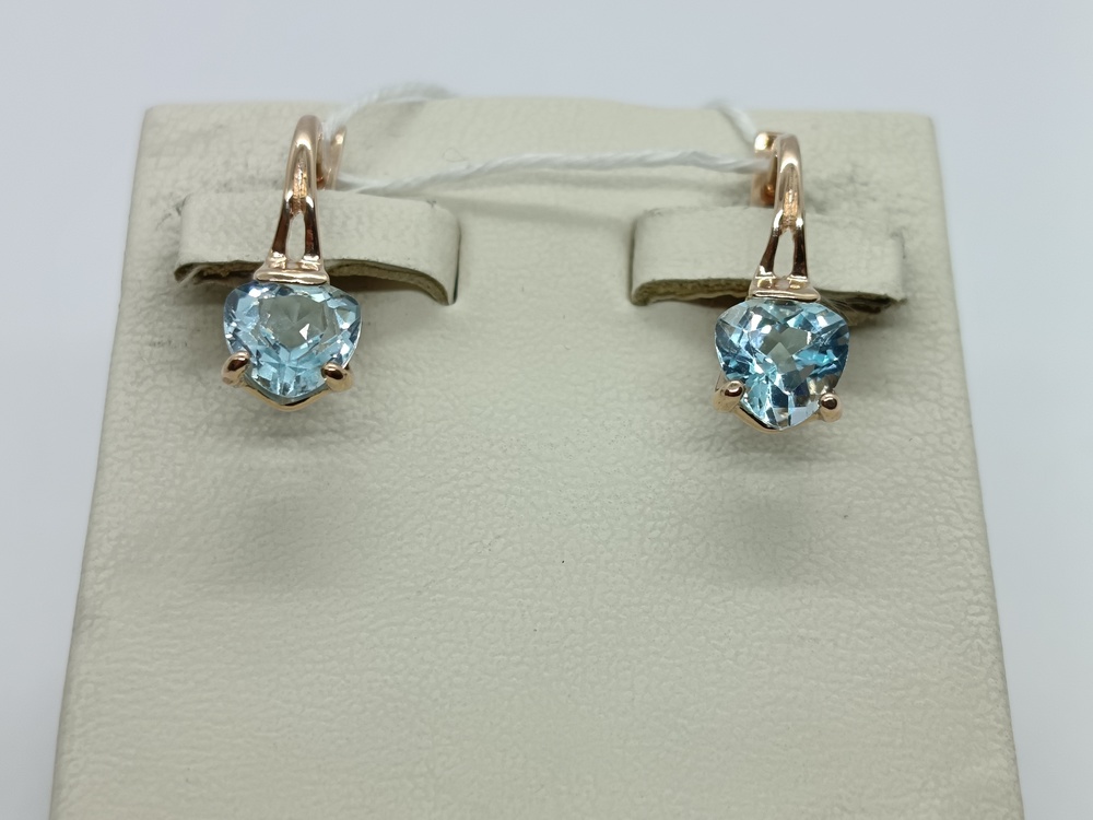 СКМ585 СЕРЬГИ С КАМНЕМ (Au 585)