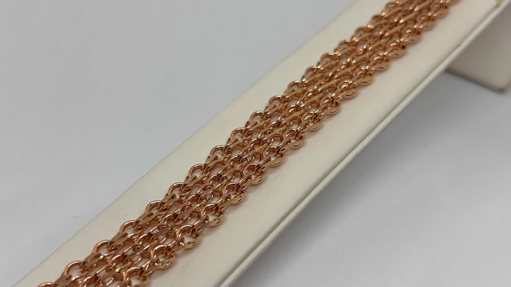 БРАСЛЕТ ПУСТОТЕЛЫЙ Бисмарк тройной (Au 585)