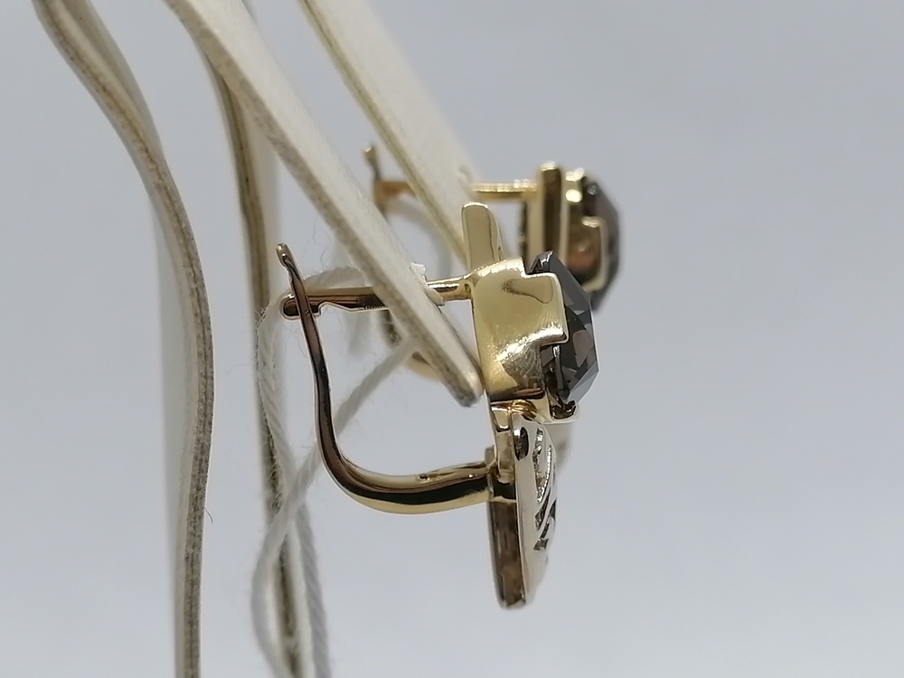 СКМ750 СЕРЬГИ С КАМНЕМ (Au 750)