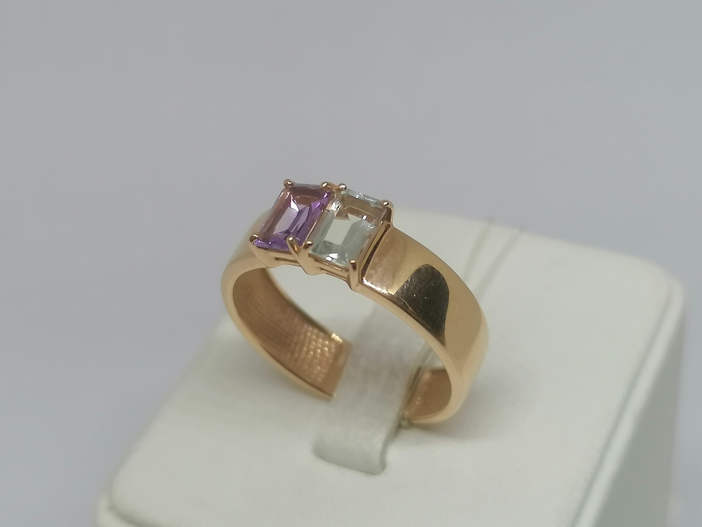 КОЛЬЦО С КАМНЯМИ (Au 585)