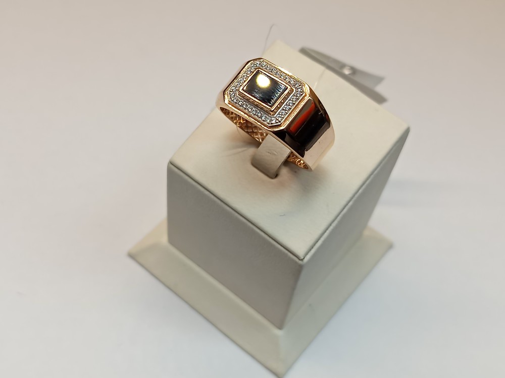 КОЛЬЦО ПЕЧАТКА с камнями (Au 585)