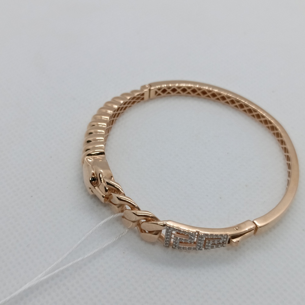 БЖКИ585 БРАСЛЕТ ЖЕСТКИЙ С КАМНЯМИ (Au 585)