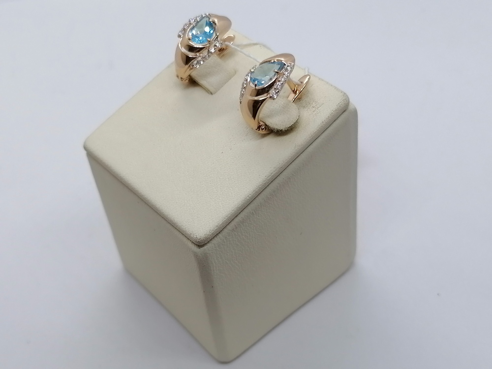 СКМИ585 СЕРЬГИ С КАМНЯМИ (Au 585)