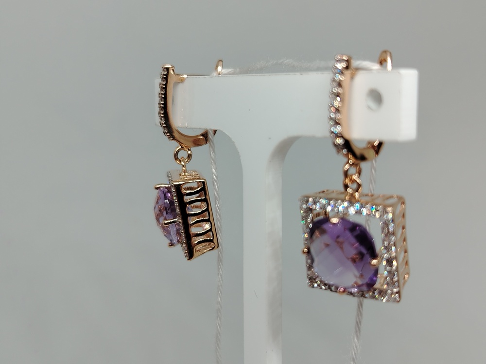 СКМИ585 СЕРЬГИ С КАМНЯМИ (Au 585)