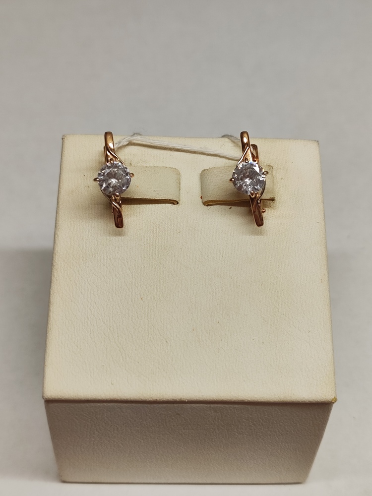 СКМ585 СЕРЬГИ С КАМНЕМ (Au 585)