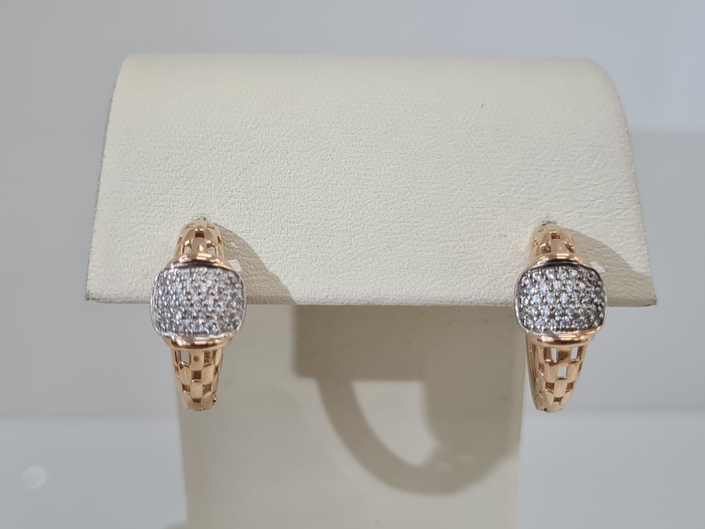 С5015 СЕРЬГИ КОЛЬЦА с камнями (Au 585)