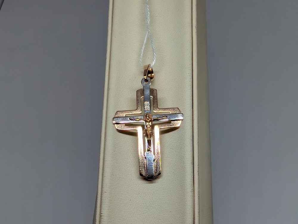 ПОДВЕСКА КРЕСТ БЕЗ КАМНЯ (Au 585)
