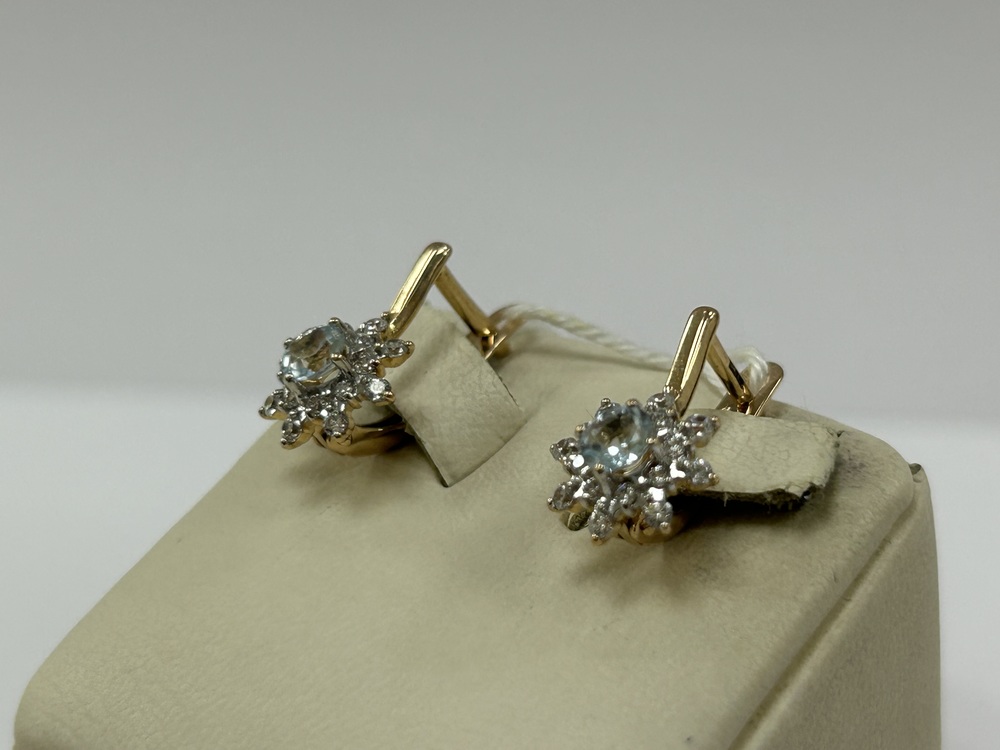 СКМИ585 СЕРЬГИ С КАМНЯМИ (Au 585)