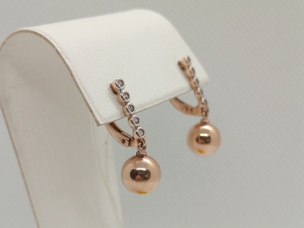 028986 СЕРЬГИ С КАМНЯМИ (Au 585)