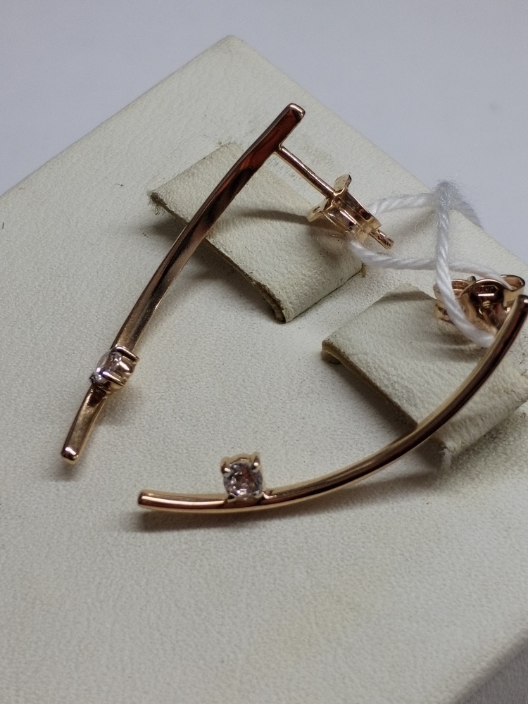 СКМ585 СЕРЬГИ С КАМНЕМ (Au 585)