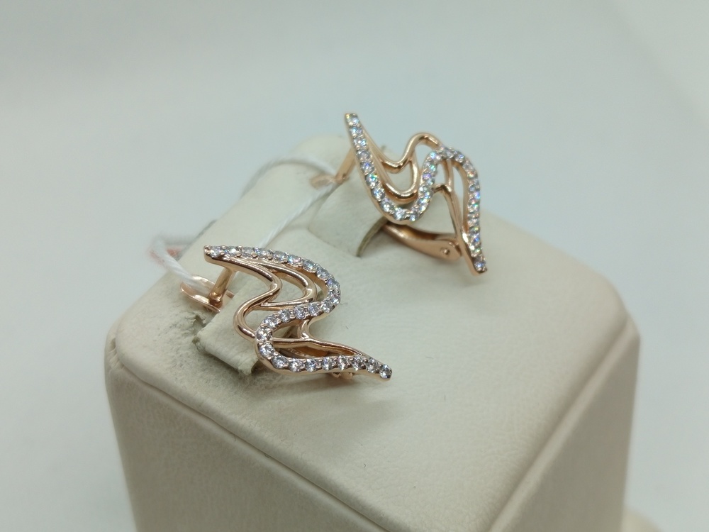 СКМИ585 СЕРЬГИ С КАМНЯМИ (Au 585)