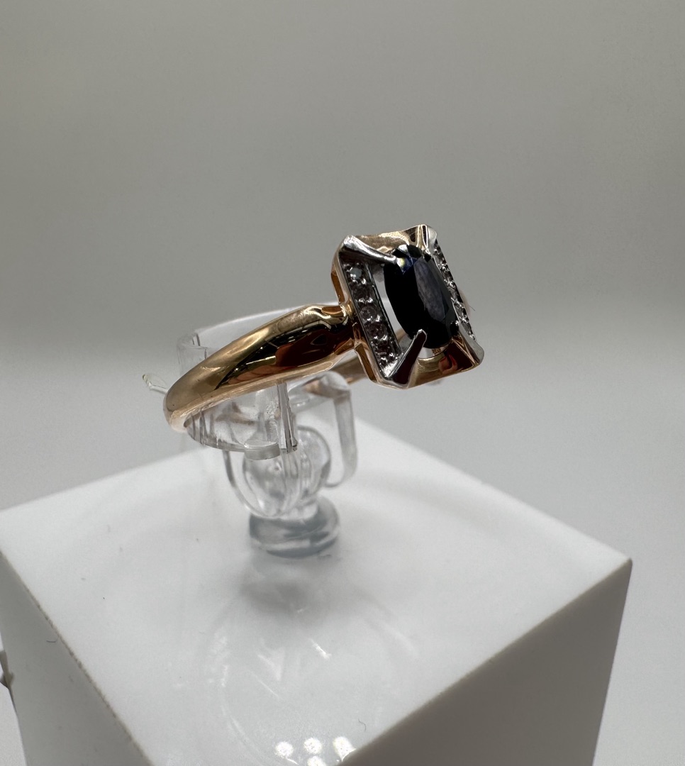 КОЛЬЦО Бриллиант, сапфир (Au 585)