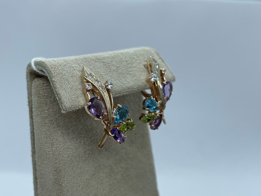 СЕРЬГИ С КАМНЯМИ (Au 585)