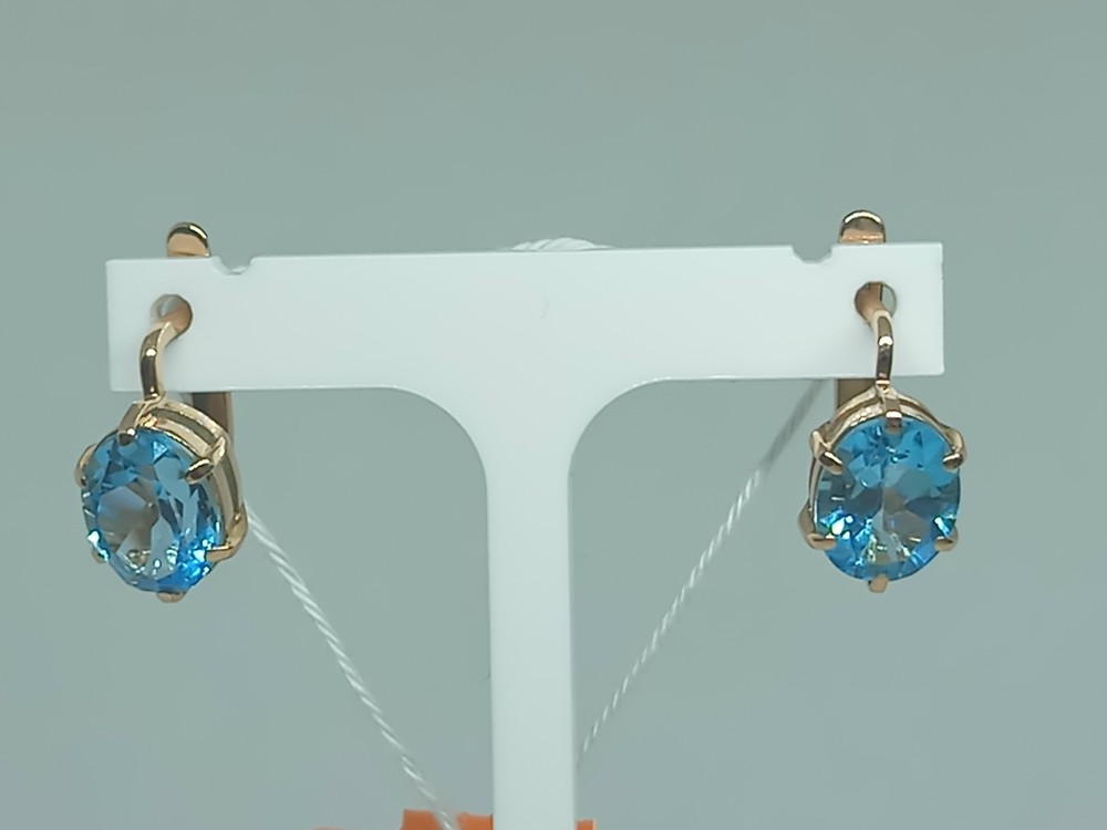 СКМ585 СЕРЬГИ С КАМНЕМ (Au 585)