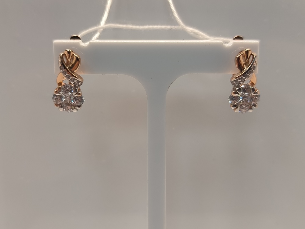 СКМИ585 СЕРЬГИ С КАМНЯМИ (Au 585)