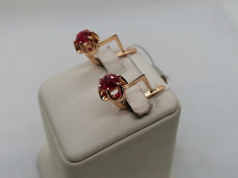 СКМ583 СЕРЬГИ С КАМНЕМ (Au 583)