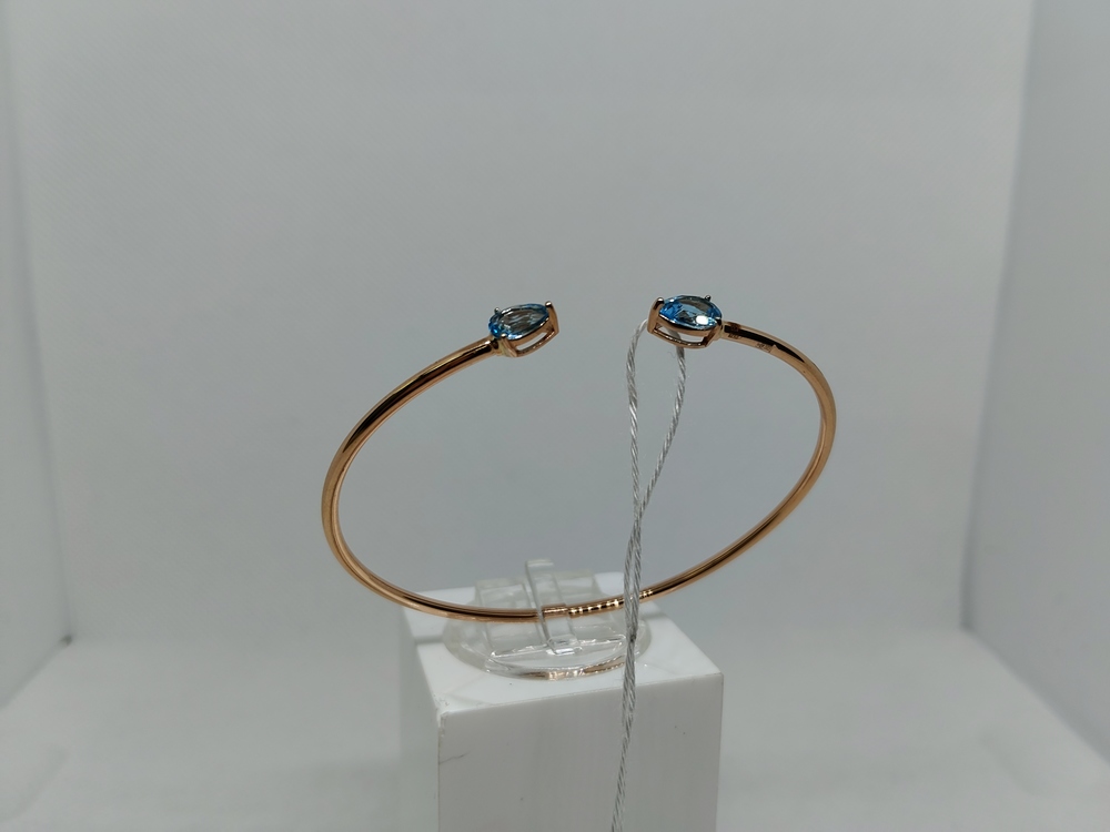 БЖКИ585 БРАСЛЕТ ЖЕСТКИЙ С КАМНЯМИ (Au 585)