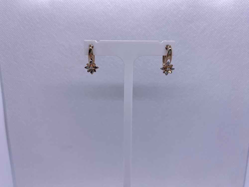 СКМ585 СЕРЬГИ С КАМНЕМ (Au 585)