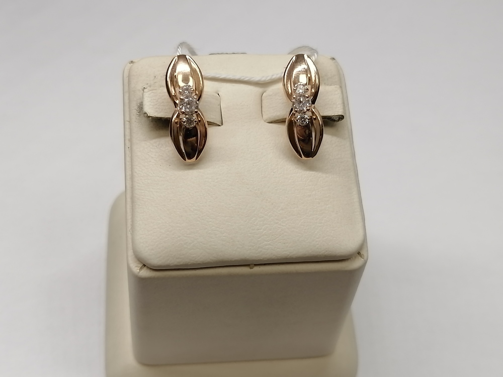 СКМИ585 СЕРЬГИ С КАМНЯМИ (Au 585)