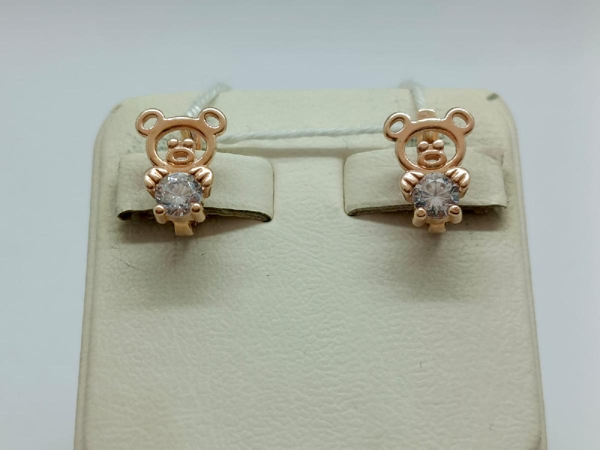 СКМ585 СЕРЬГИ С КАМНЕМ (Au 585)