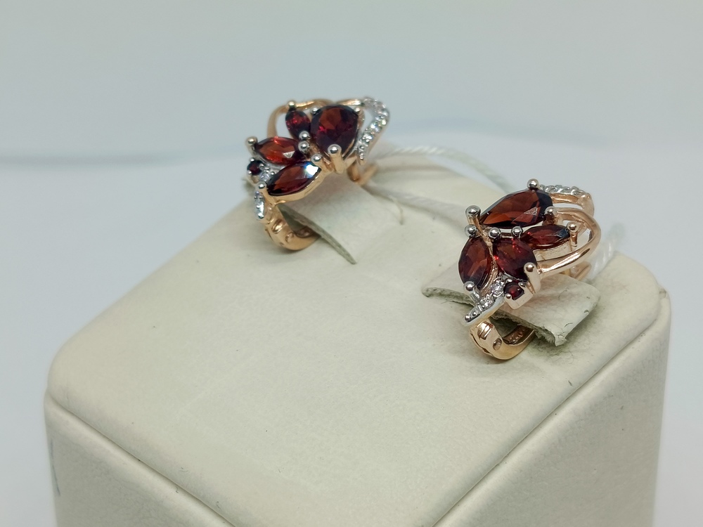 СКМИ585 СЕРЬГИ С КАМНЯМИ (Au 585)