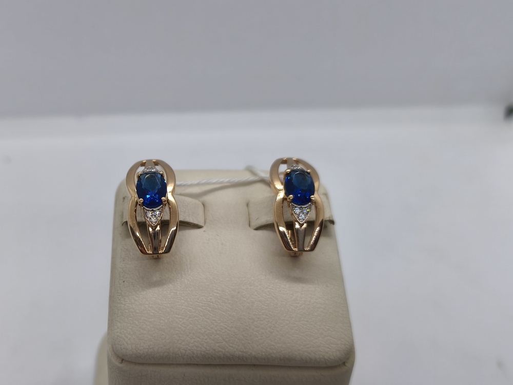 СКМИ585 СЕРЬГИ С КАМНЯМИ (Au 585)