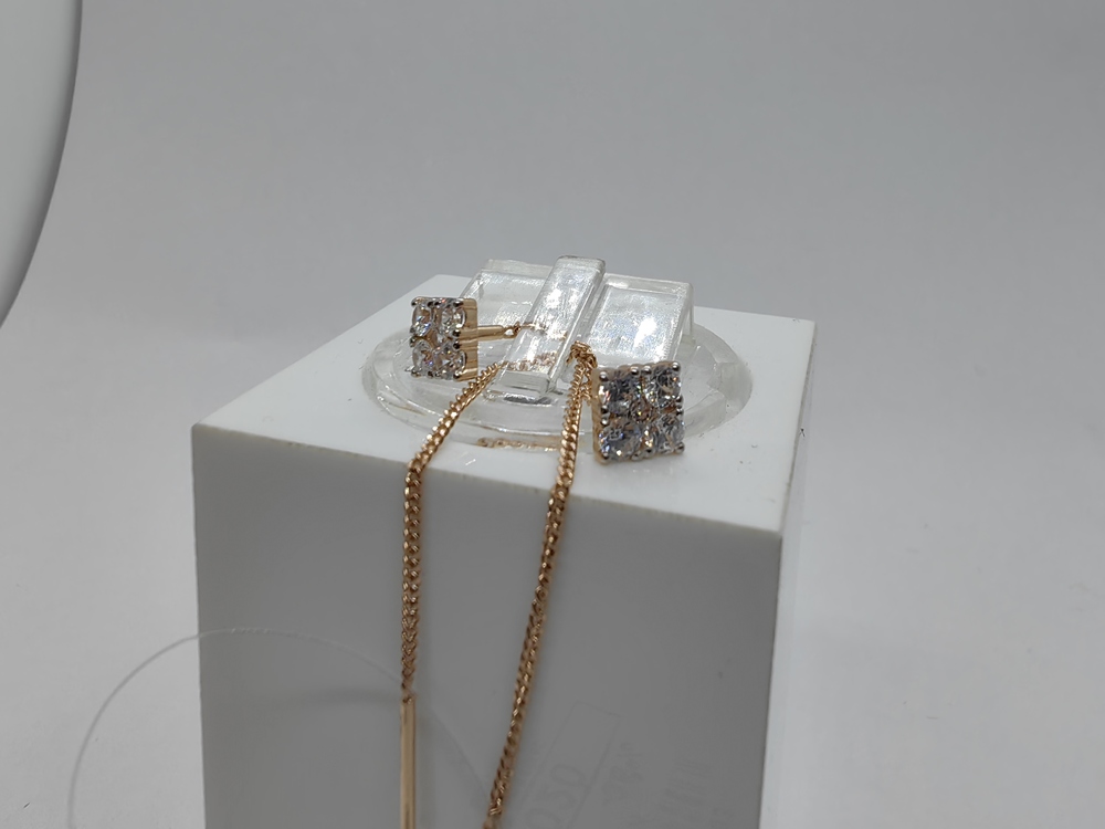 01-218608 СЕРЬГИ С КАМНЯМИ (Au 585)